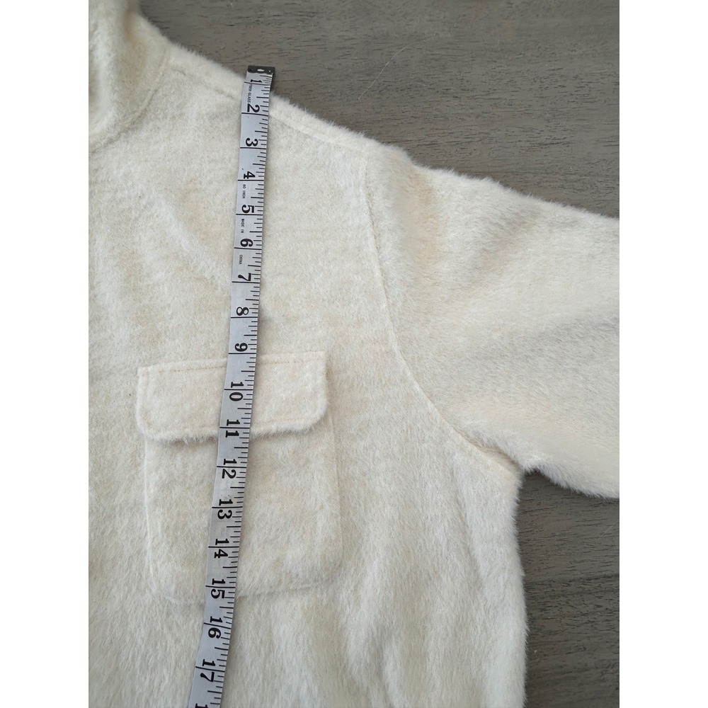 Member's Mark Plush Shacket XL Delicate Ivory Faux Fur Button Front F12787G8805A - Picture 8 of 11